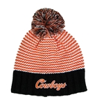 MINI CHEVRON ORANGE/WHITE BEANIE