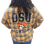 OSU COWBOYS PLAID OVERSIZED SHIRT