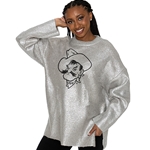 PETEHEAD OVERSIZED METALLIC SWEATER