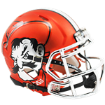 RIDDELL MINI HELMET ORANGE W/ PETE HEAD