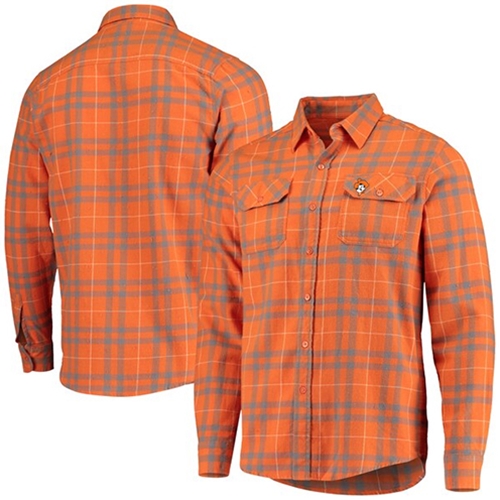 Men's Stance Long Sleeve Flannel button down shirt AU Leaf logo