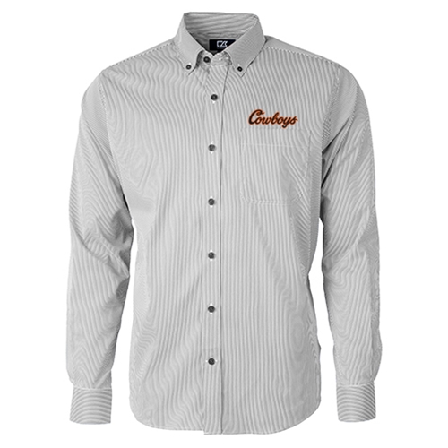 ShopOKState - VERSATECH PINSTRIPE STRETCH LONG SLEEVE