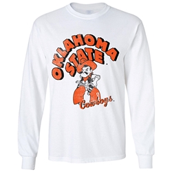 WHITE CREWNECK WITH OKLAHOMA STATE FULL PETE