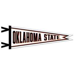 WHITE OKLAHOMA STATE DOVETAIL PENNANT