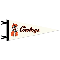 CREAM FULL PETE COWBOYS SCRIPT PENNANT