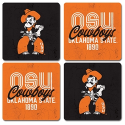 FULL PETE/OKSTATE LINES 4 PACK COASTERS