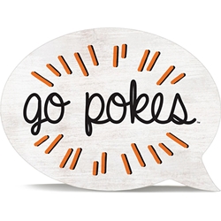 GO POKES BUBBLE BLOCK WOOD SIGN