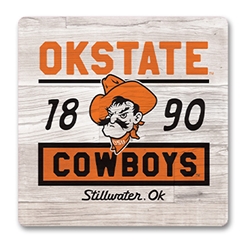 OKSTATE RELAXED SCHOLAR SQUARE WOOD MAGNET