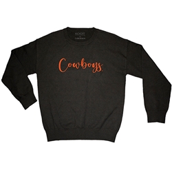 SEQUIN COWBOYS ON BLACK SWEATER