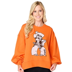 SEQUIN FULL PETE BALLON SLEEVE PULLOVER