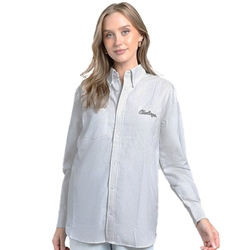 COWBOYS SCRIPT GRAY/WHITE BUTTON DOWN