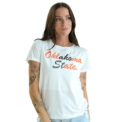 OKLAHOMA STATE BEADED TEE