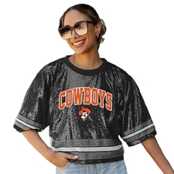 COWBOYS PETEHEAD ALL OVER SEQUIN CROPPED JERSEY