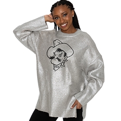 PETEHEAD OVERSIZED METALLIC SWEATER