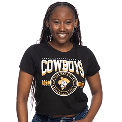 COWBYS SPARKLE SHORT SLEEVE CROP TEE