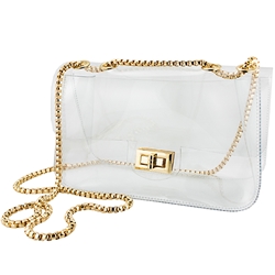 CLEAR CONVERTABLE CROSSBODY GOLD