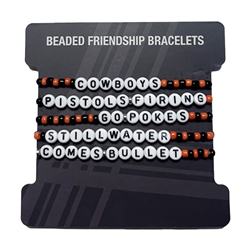 OKSTATE BEADED FRIENDSHIP BRACELETS 5 SET