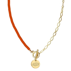 BRAND ORANGE/GOLD TOGGLE NECKLACE