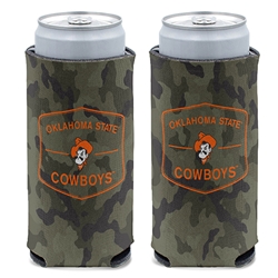 OKSTATE CAMO SLIM CAN COOLER