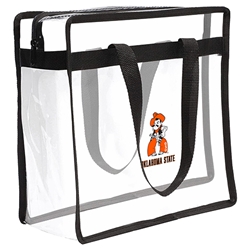 OKLAHOMA STATE CLEAR ZIPPER TOTE